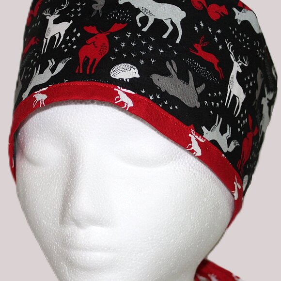 Mens Tie Back Scrub Cap Handmade - Hunters Paradise - Picture 3 of 8